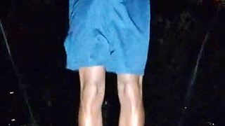 Hey, In The Park, This Cute Brunette Is Flirting With Her Uncle During A Workout