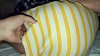 My stepsister lets me play with her pussy, climbs on bed and shows it to me.