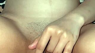 Wet pussy close up fingering