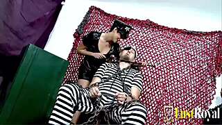 Convict with eyepatch fucks short-haired police officer!