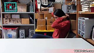 Petite Half Black Shoplifter Teen 18+ Caught And Gets Her Tiny 18+ Interracial Pussy Fucked By The Mall Cop