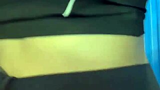 hot girl after workout in crowded bathroom