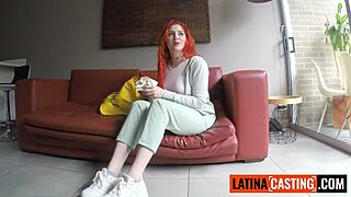 Hey, that redhead latina got her pussy railed hard in doggystyle during the fake casting