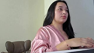 Latina fucks during work video call with neighbors watching 😏