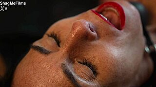 Wax punishment for fit MILF in softcore masturbation scene