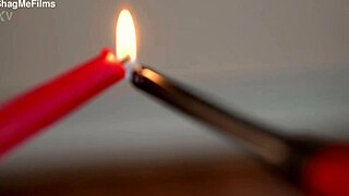 Wax punishment for fit MILF in softcore masturbation scene