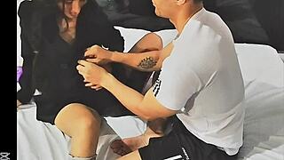 Surprised Latina receives punishing cock in missionary position