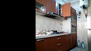 Wife cleans the house wearing sexy underwear for me