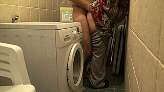 Amateur cuckold wife has rough sex in basement. Husband at work.