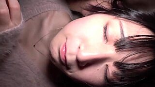 Saki-Chan Twitches Fingers As Tongue Moves In Mouth, Dick On Ass, Rubbing Pink Nipples Makes Her Moan
