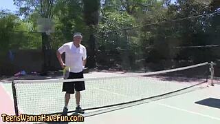 wow, this bendy real teen 18+ gets spanked at the outdoor party