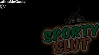 huge natural boobs babe says round ass stretching and working out the hell