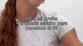 teen gives handjob to the spanish teacher in class