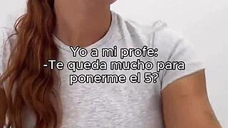 teen gives handjob to the spanish teacher in class