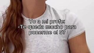 teen gives handjob to the spanish teacher in class