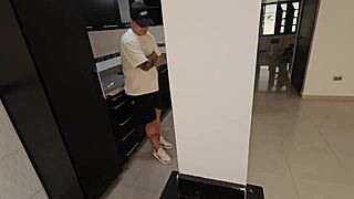 My best friend's horny wife sucks my dick when he's not watching 😏