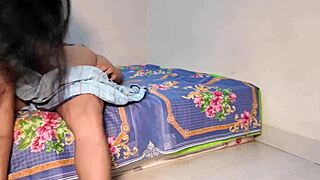 Skinny girl and hot guy share funny first sex at home with uttaran20