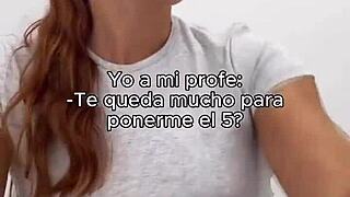 teen gives handjob to the spanish teacher in class