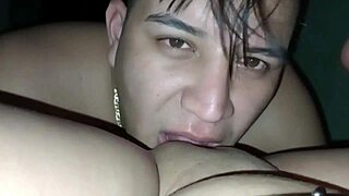 my cuckold hubby licks my pussy and uses toys after i fucked another guy