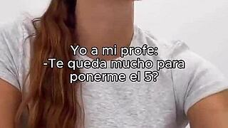 teen gives handjob to the spanish teacher in class