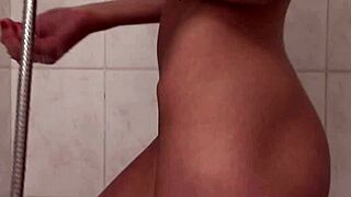 Blonde Teen Masturbating in Steamy Shower Scene