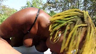 Poizon Ivy Gives Don Whoe A Sloppy Blowjob In The Backyard Super Hot Films!