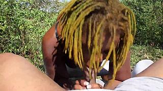 Poizon Ivy Gives Don Whoe A Sloppy Blowjob In The Backyard Super Hot Films!