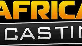 Big booty black woman in amateur interracial casting interview