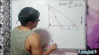 the nerdy student explores the mathematical hypotenuse with the teacher in the bedroom