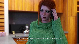 Beautiful redhead college girl in being a dik