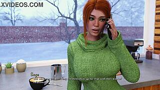 Beautiful redhead college girl in being a dik