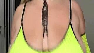 Milf Stepmom Wants To Fuck, Shakes Huge Natural Tits On Bed, Touches Wet Self!