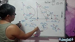 the nerdy student explores the mathematical hypotenuse with the teacher in the bedroom