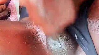 Seyjayla254 ebony shemale stroking big dick outside