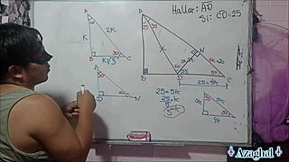 the nerdy student explores the mathematical hypotenuse with the teacher in the bedroom