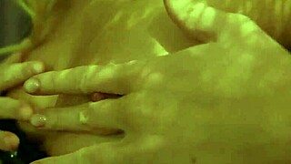 Sexy blonde performs teasing striptease slowly 😘