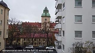 Holiday in Stockholm Turns into 3-Way Lesbian Pussy Gaping Party