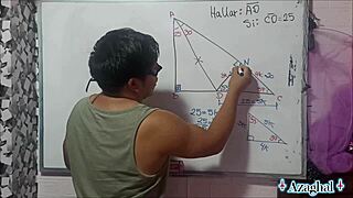 the nerdy student explores the mathematical hypotenuse with the teacher in the bedroom