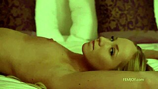 Sexy blonde performs teasing striptease slowly 😘