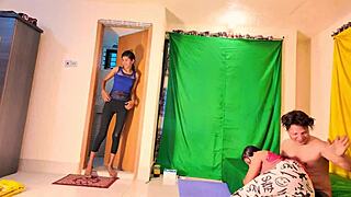 bengali girls share a threesome experience in a group setting.