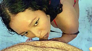 submissive milf gets dominated outdoors on rooftop by bricklayer with facial, blowjob, and golden shower