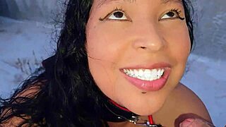 submissive milf gets dominated outdoors on rooftop by bricklayer with facial, blowjob, and golden shower