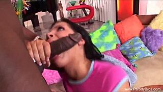 Latina RIDES big black COCK on SOFA