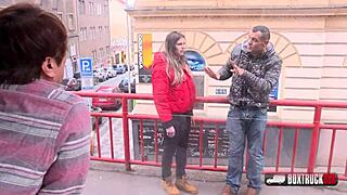 Sarah Smith ventures outdoors for a thrilling taste of big cock in public view