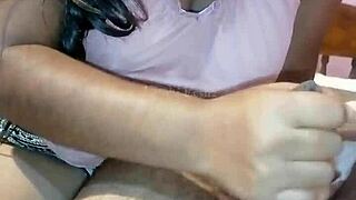 indian step mom makes son cum with handjob milf best handjob