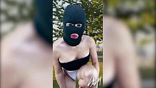 Horny Shemale Mastubating at the Public Park