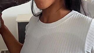 He devours the huge meat dildo in amateur couple scene