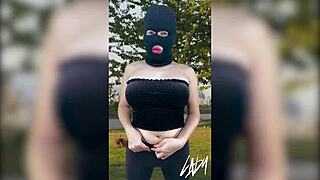 Horny Shemale Mastubating at the Public Park