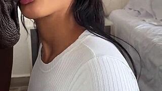 He devours the huge meat dildo in amateur couple scene