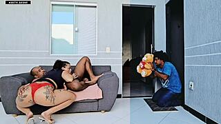 My boyfriend brought me a romantic gift, but he caught me fucking his brother on Valentine's Day—I prefer a big cock in my ass.